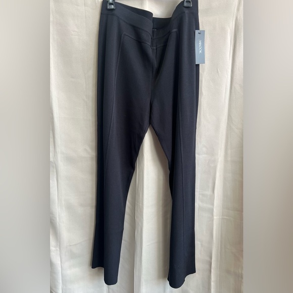 Misook Black Straight Leg Knit Pants XL NWT - Picture 1 of 5
